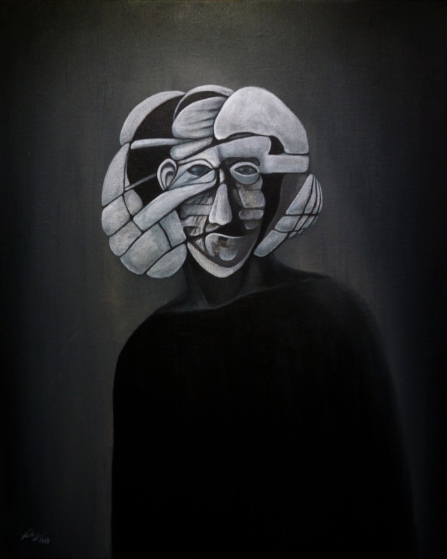 Graphite, acrylic on canvas, 50 x 40 cm, 2014. &copy; Kyriakos Papageorgiou